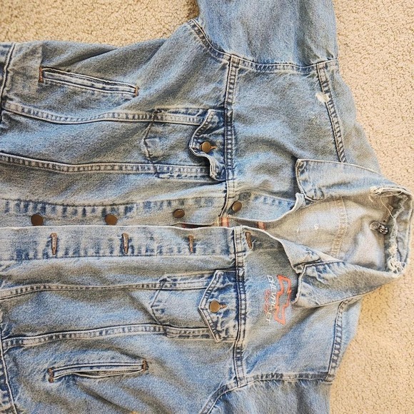 Vintage American Made Sportswear Chevrolet Racing Embroidered Denim Jean - Picture 6 of 8